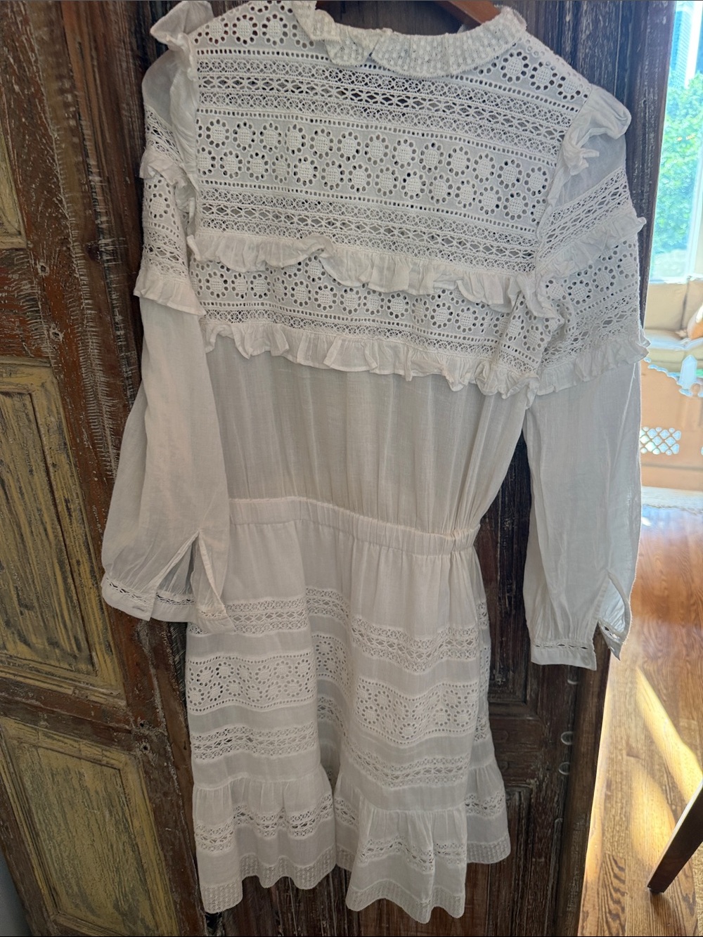 Sea New York White Lace Ruffle Midi Dress size 4 - Picture 9 of 9